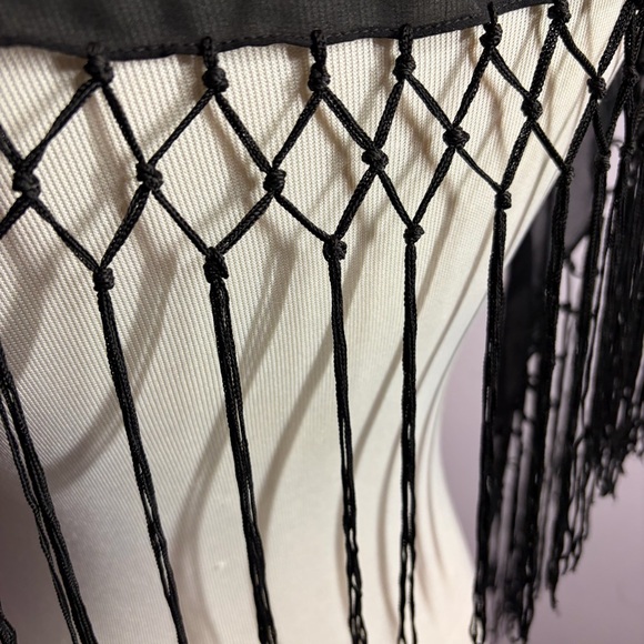 Cejon Black Shawl with Colorful Floral Embroidery - Picture 8 of 10